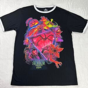 Universal Studios Halloween Horror Nights 2019 white ringer T-Shirt size Medium